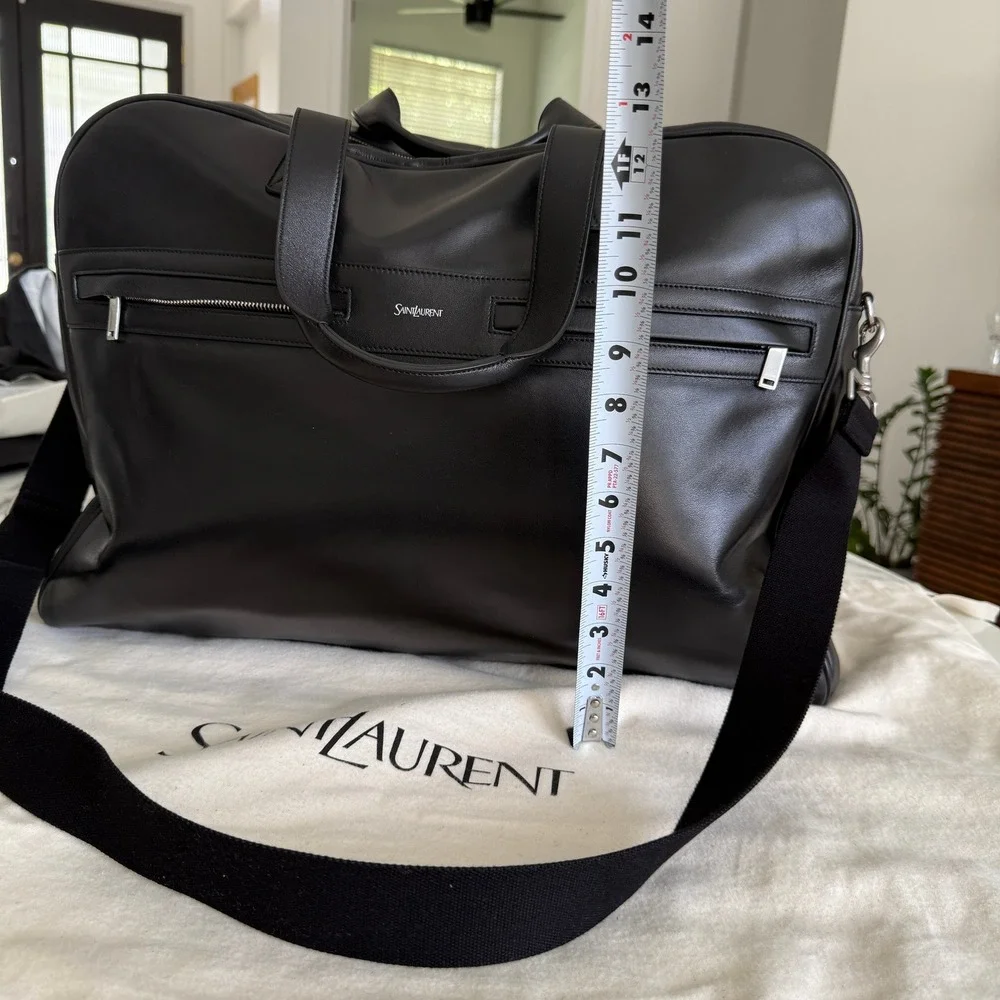 Saint Laurent‎ Black Lambskin Camp Maxi Duffle Bag, 821907 AAC3N, NWT